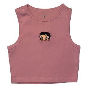 Betty Boop Tank Top Cropped Pink Size XS